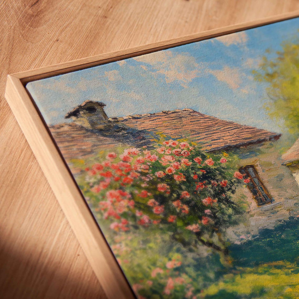 Cottage Oil Painting Vintage Spring Garden Print Landscape Oil Painting Farmhouse Wall Decor Art Wa243 - Image 2