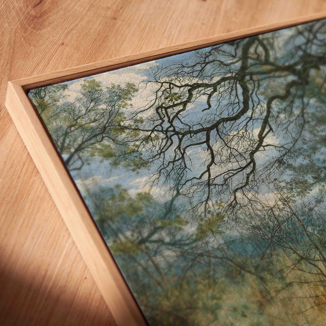 Gnarled Oak Trees in Autumn Woodland Vintage Landscape Poster - Image 3