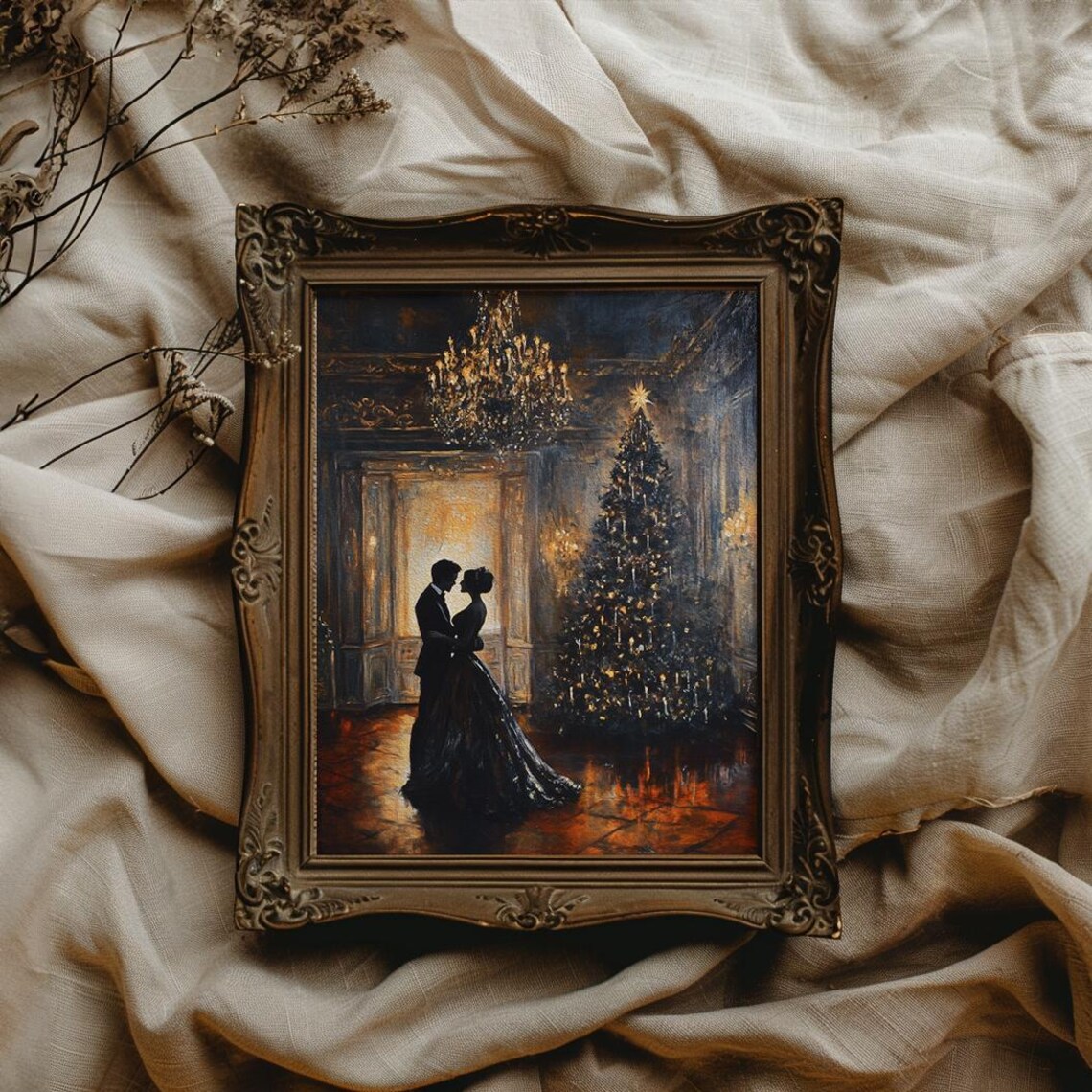 Vintage Victorian Christmas Dark Academia Art Print - Image 2
