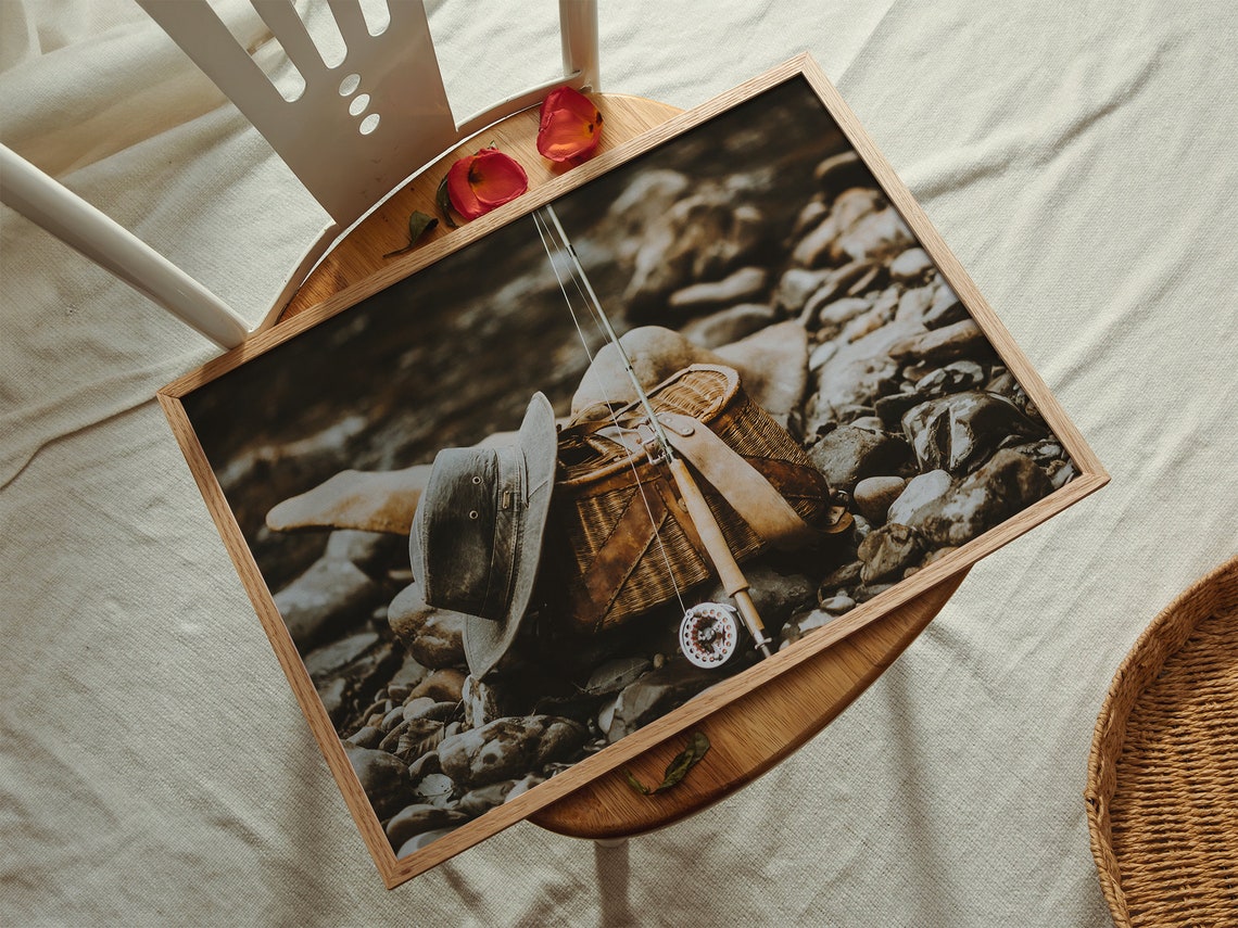 Fly Fishing Wall Art Photography Of Vintage Fly Fishing Gear Print Of Fishing Creel And Fly Rod And Reel Stetson Mountain Creek - Image 2