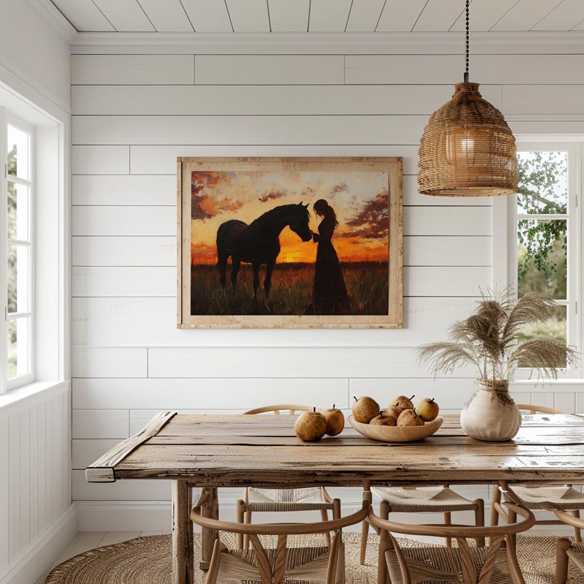 Horse Wall Art Equestrian Wall Decor Cowgirl Painting Equestrian Rider Gift For Cowgirl Gift For Horse Girl Gift For Horse Lover - Image 2