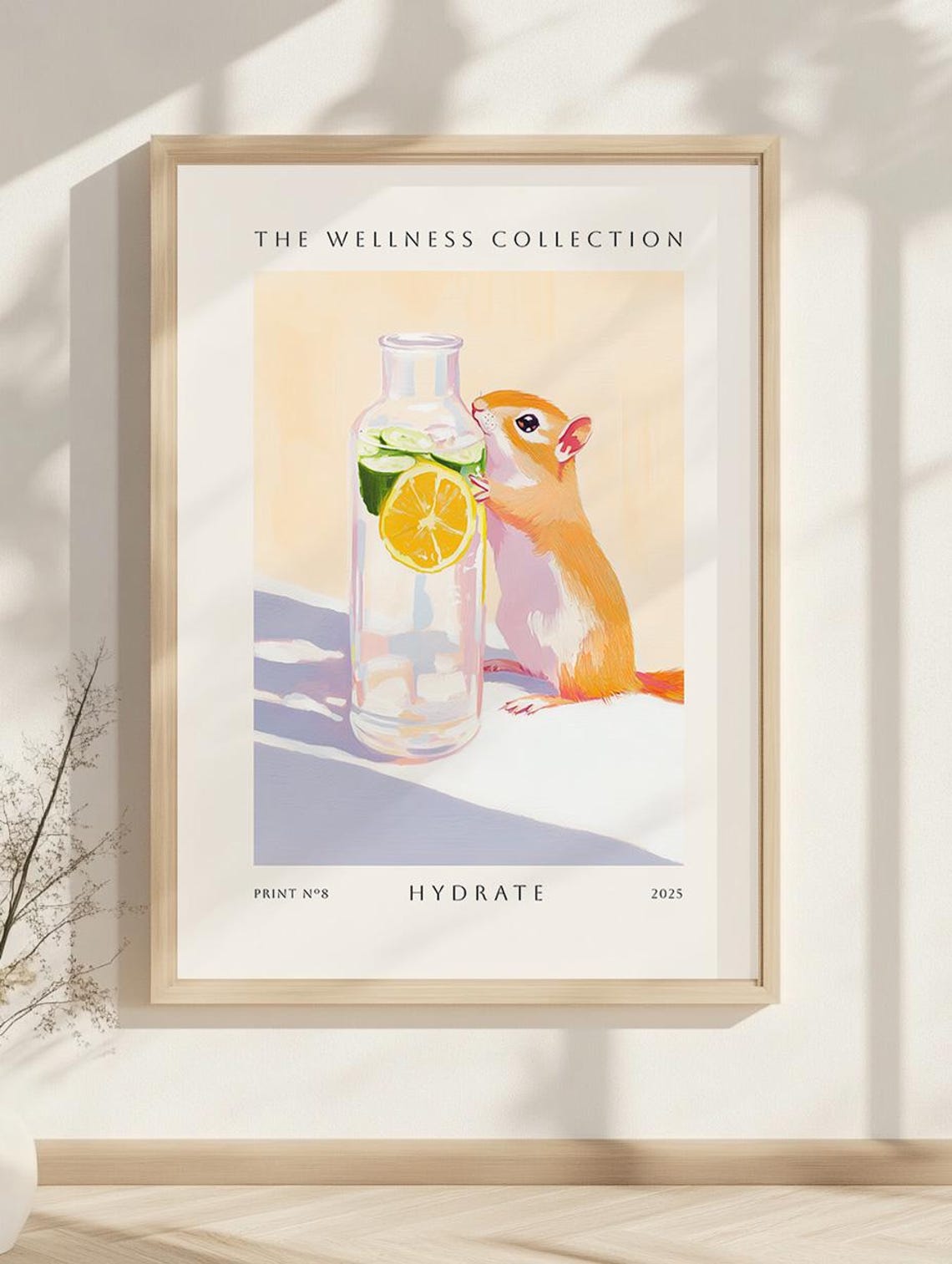 Hamster Sipping Fruit Infused Water Wellness Collection Poster - Image 4