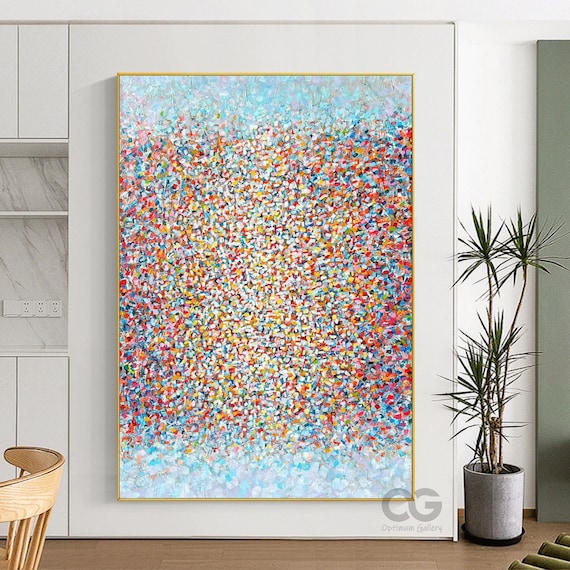 Jackson Pollock Painting Extra Large Art Pollock Style Wall Decor Orange Abstract Painting Living Room Home Decor Pollock Convergence