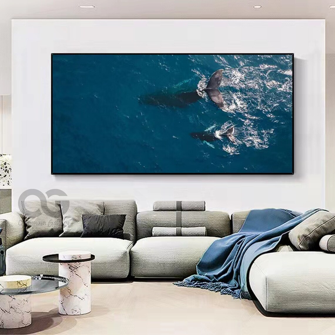 Whale Oil-Painting-Style Art Print, Abstract Ocean Wall - Image 5