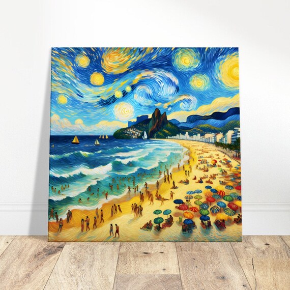 Ipanema Sunset Strokes Oil Painting Print Impressionism Living Roombedroom Wall Prints Housewarming Gift