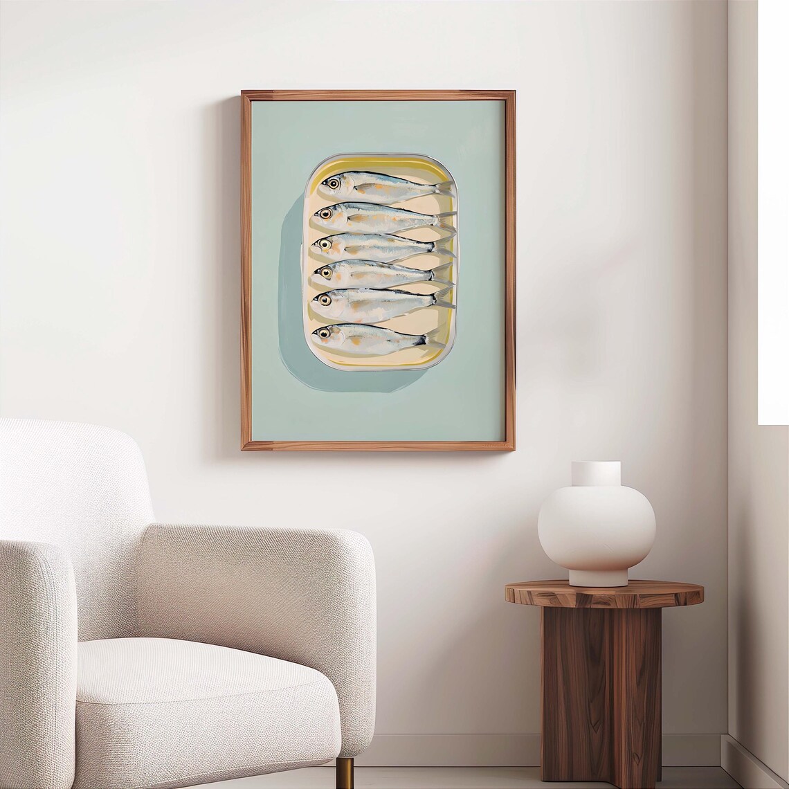 Sardines Retro Tin Poster, Coastal Kitchen Decor