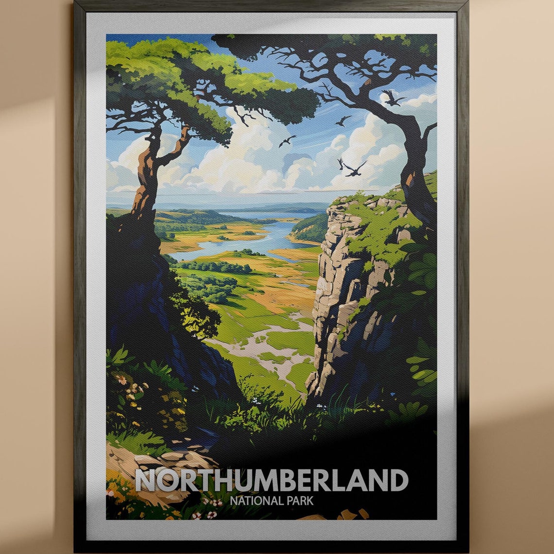 Northumberland Print Northumberland National Park Poster United Kingdom National Parks Wall Art United Kingdom Travel Poster