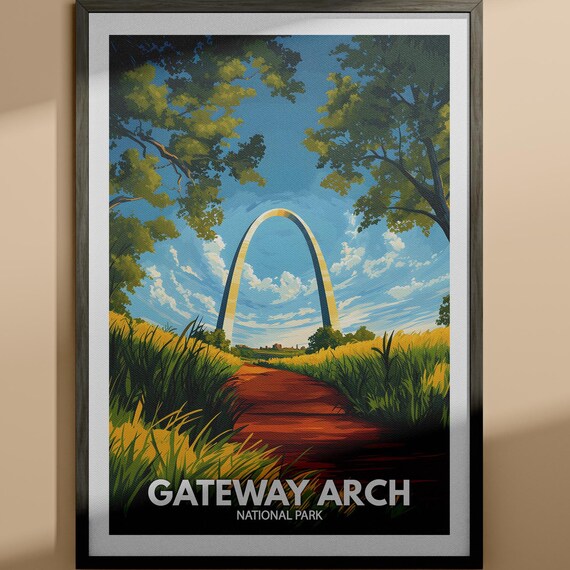 Gateway Arch National Park St Louis Steel Arch Illustration Poster