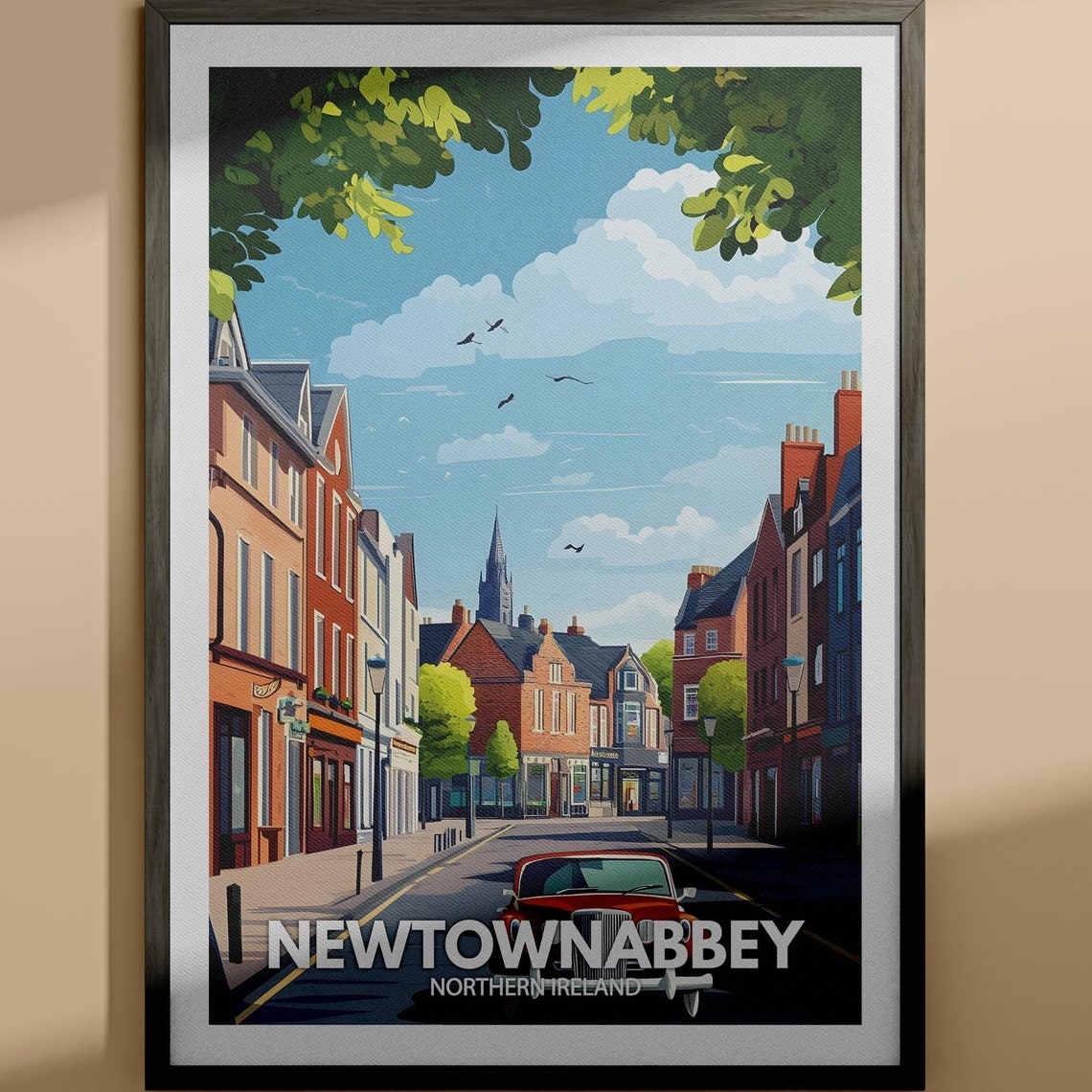Newtownabbey Print Newtownabbey Travel Poster Northern Ireland Wall Art Print Northern Ireland Home Decor Travel Wall Art Decor
