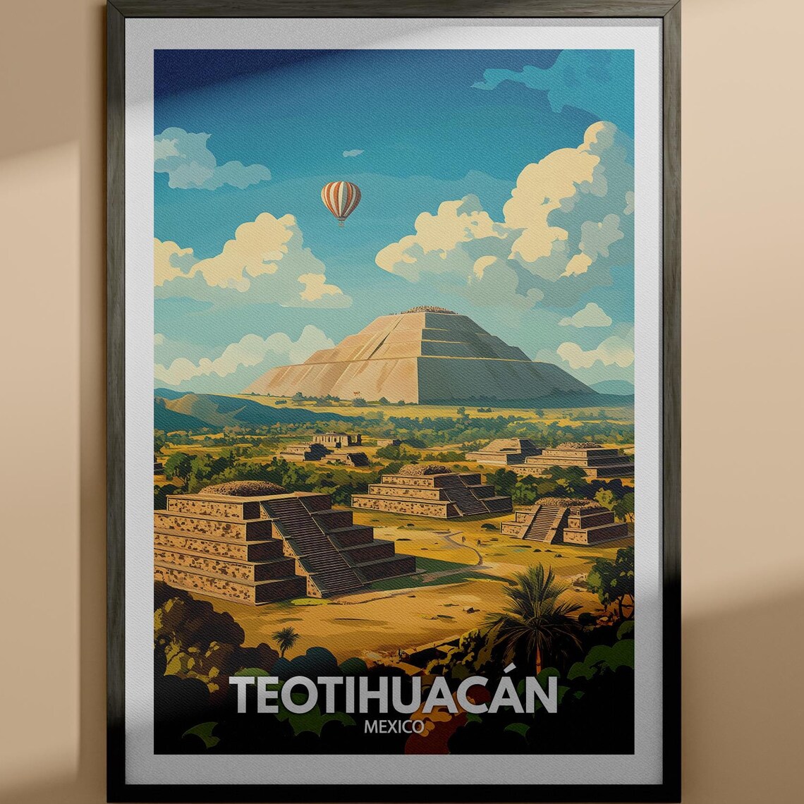 Teotihuacan Print Teotihuacan Travel Poster Mexico Wall Art Print Mexico Home Decor Travel Wall Art Decor Unique City Poster