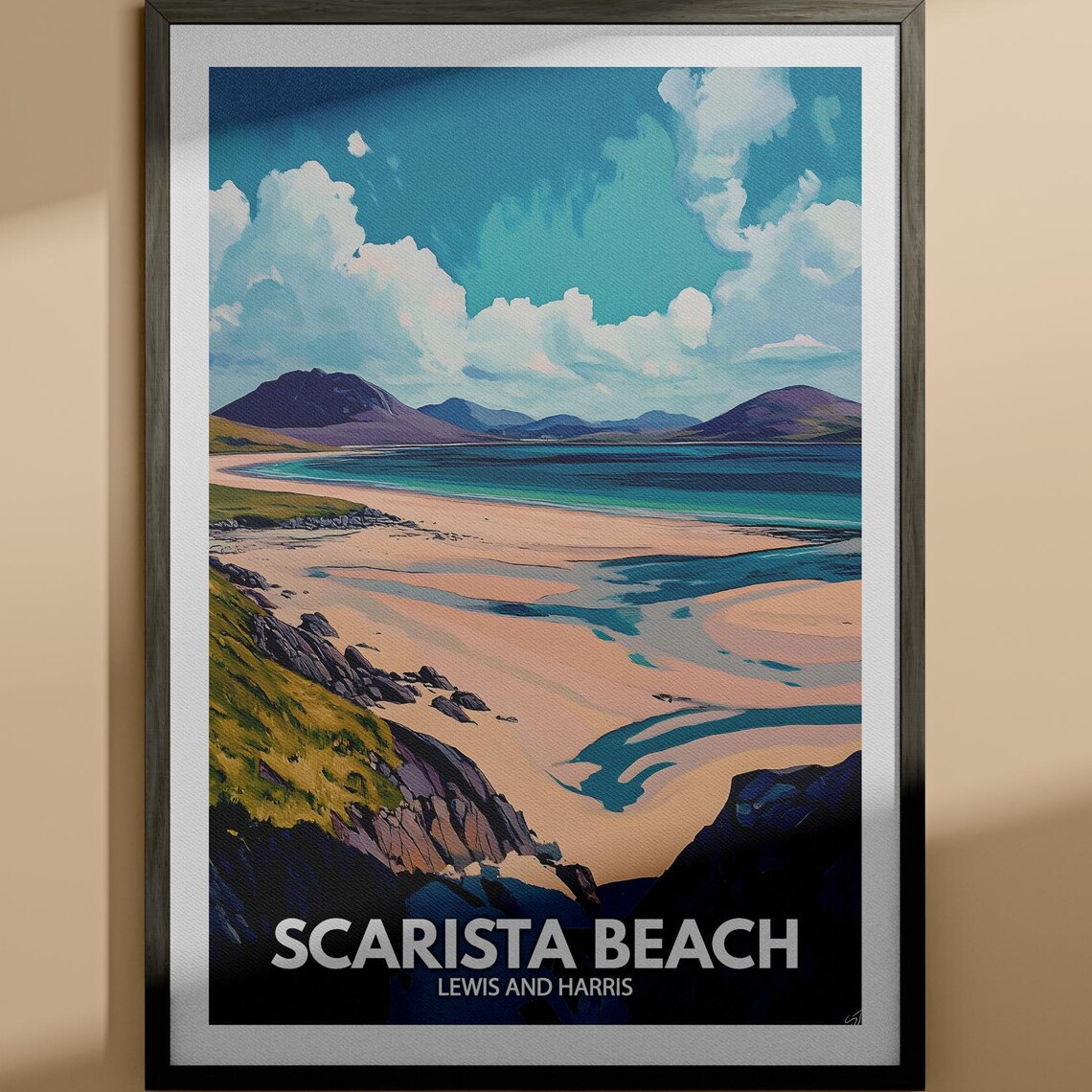 Scarista Beach Lewis and Harris Hebridean Coast Travel Poster