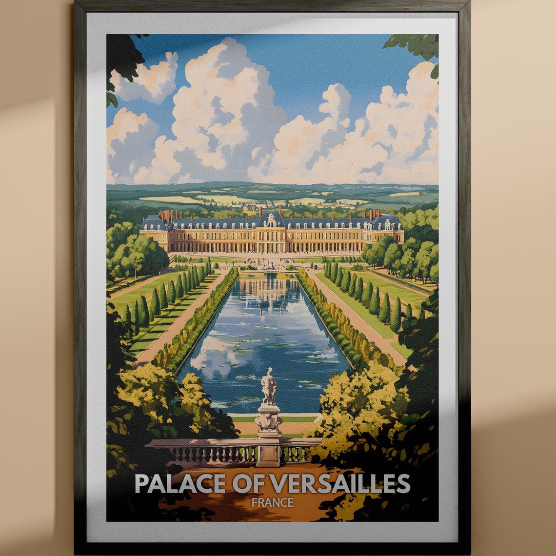 Palace Of Versailles Print Palace Of Versailles Travel Poster France Wall Art Print France Home Decor Travel Wall Art Decor
