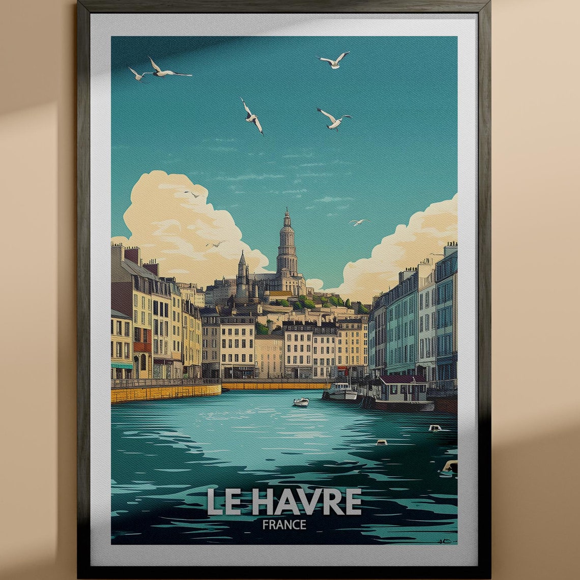 Le Havre Print Le Havre Travel Poster France Wall Art Print France Home Decor Travel Wall Decor Unique City Poster