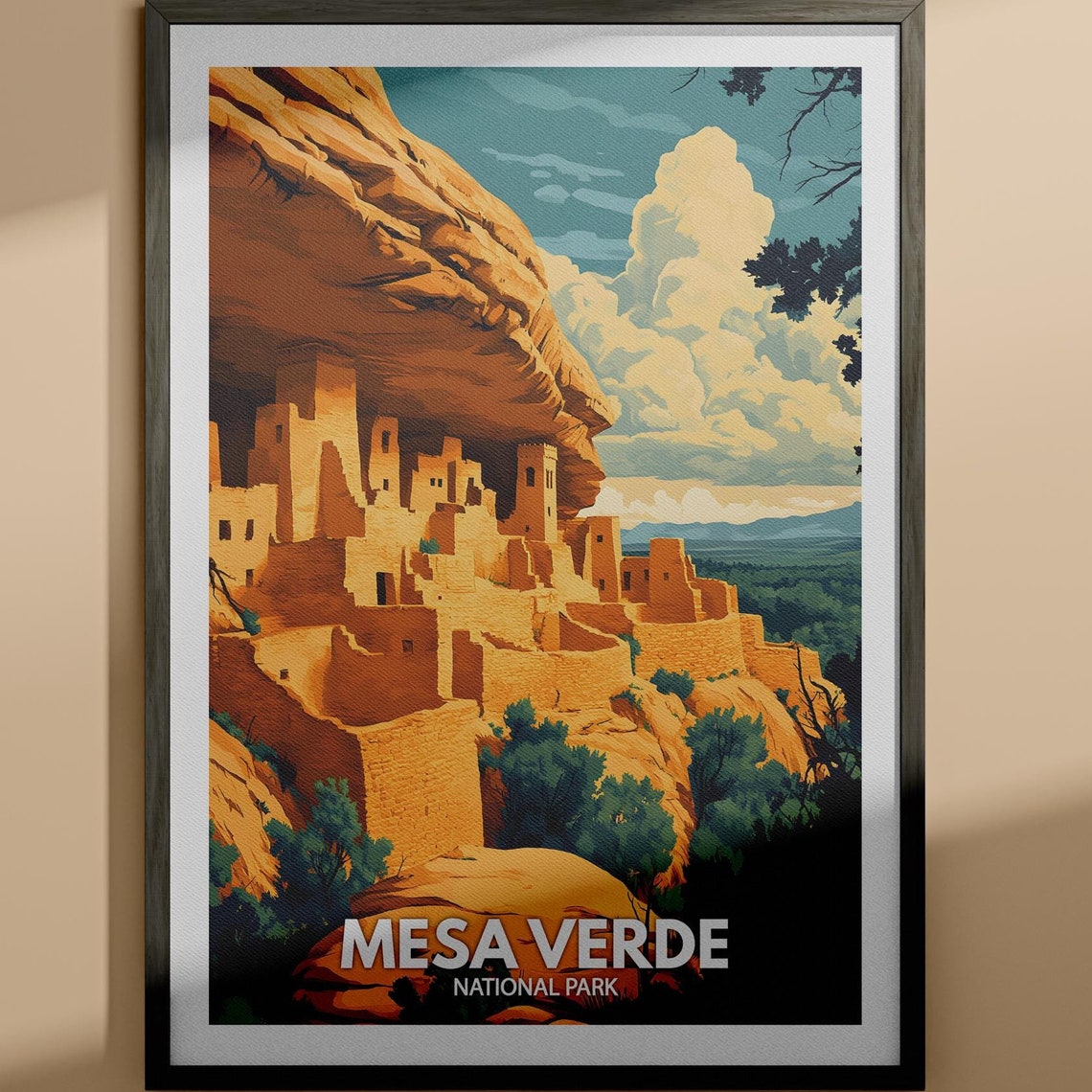 Mesa Verde Print Mesa Verde National Park Poster United States National Parks Art United States Travel Poster Nature Prints