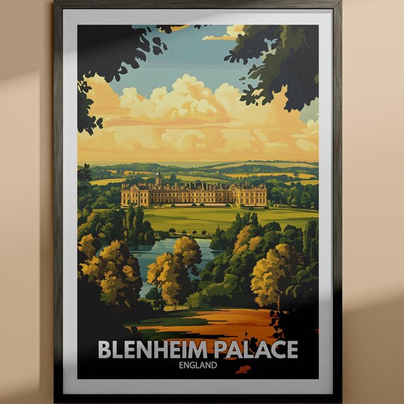 Blenheim Palace England Golden Hour Parkland View Travel Poster