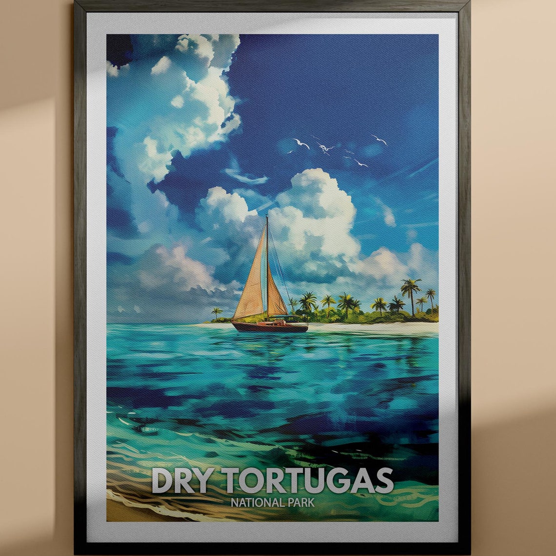 Dry Tortugas Print Dry Tortugas National Park Poster United States National Parks Art United States Travel Poster Nature Prints