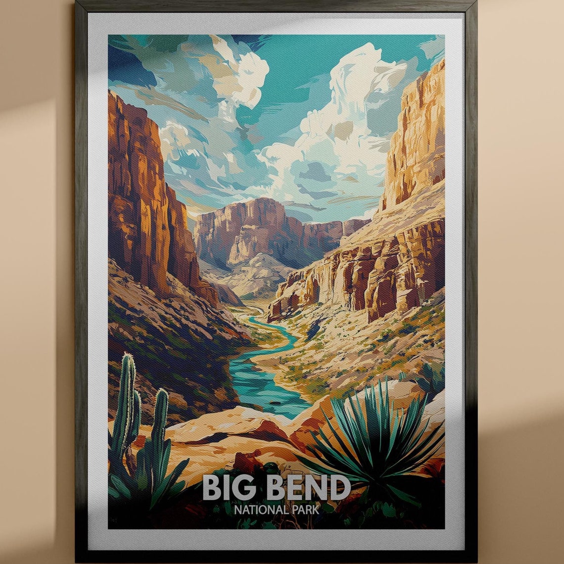 Big Bend National Park Texas Desert River Canyon Travel Poster