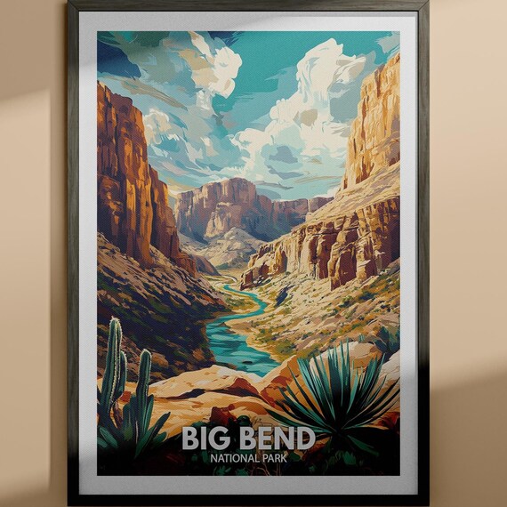 Big Bend National Park Texas Desert River Canyon Travel Poster