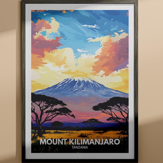 Kilimanjaro Print Mount Kilimanjaro Poster Tanzania Mount Art Tanzania Travel Poster Nature Prints