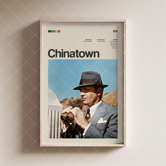 Chinatown 1974 Minimalist Jack Nicholson Fedora Detective Scene Poster