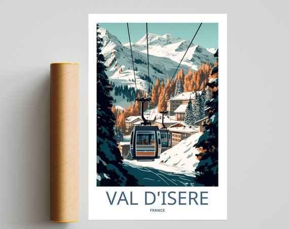 Val Disere Travel Print Skiing Wall Art Travel Poster Ski Print Val Disere Poster French Alps Skiing Ski Poster Skiing Poster