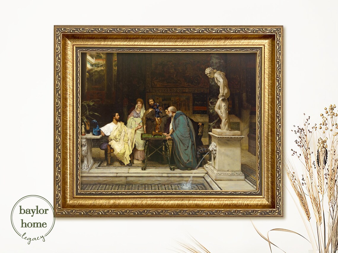 Roman Villa Interior Marble Statue Fountain Old Masters Painting Print