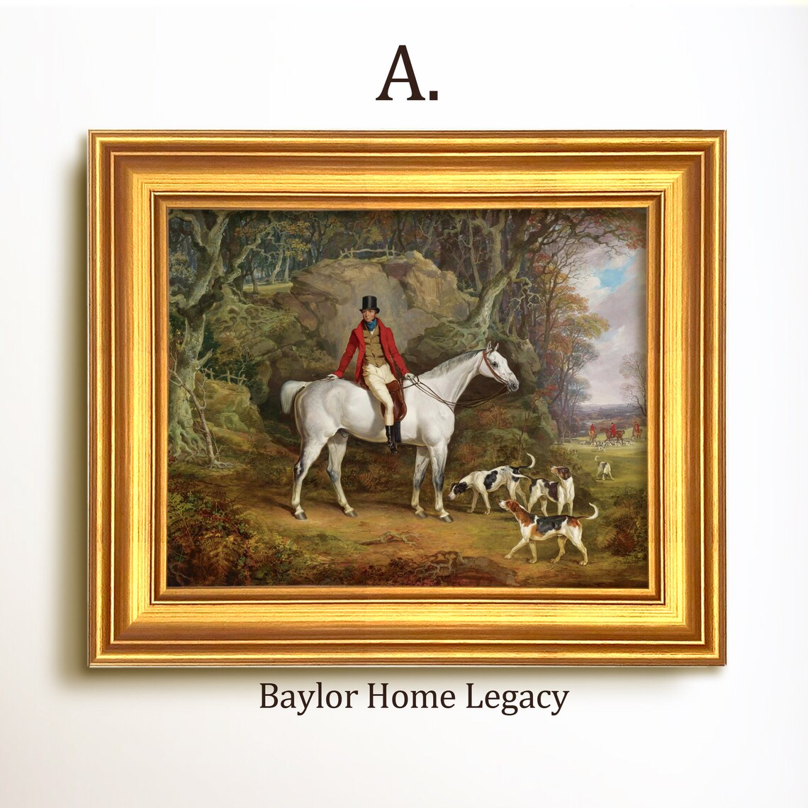 Fox Hunt Scene, Vintage English Landscape Art Print - Image 5