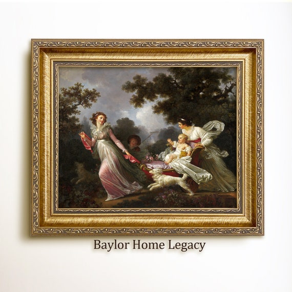 Framed 18th Century Oil Painting Print On Framed Vintage Mother And Child Painting Art Print Old Masters Painting