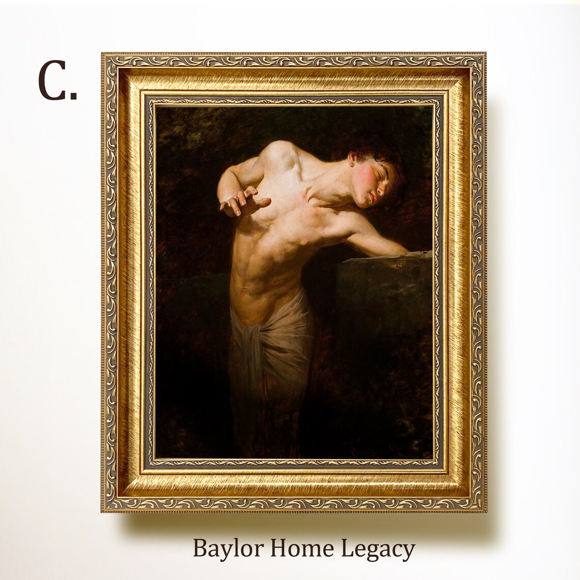 Young Man Oil Painting Portrait, Vintage Art Print - Image 3