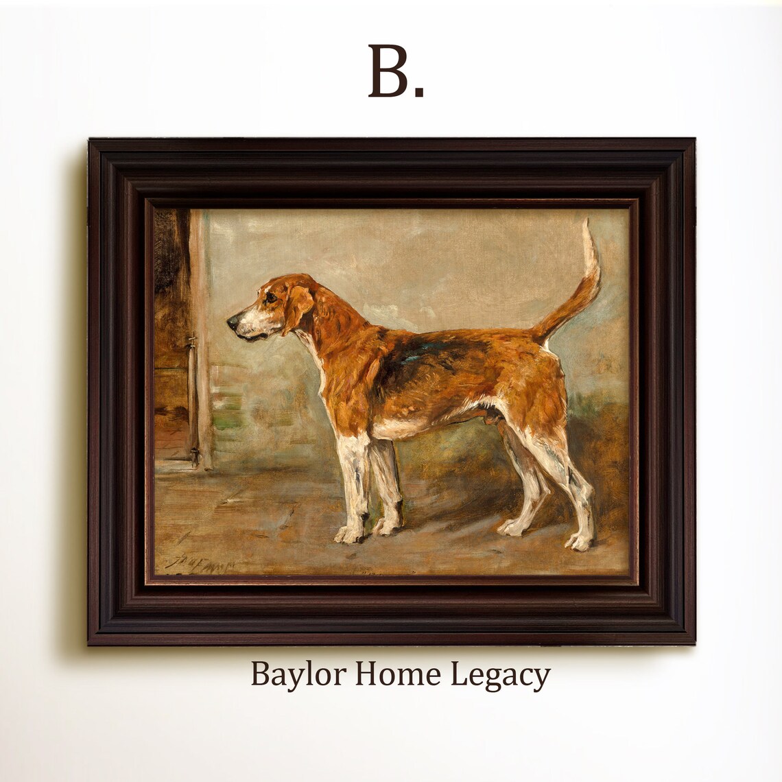 Fox Hound Oil Painting Print, British Dog Decor - Image 4