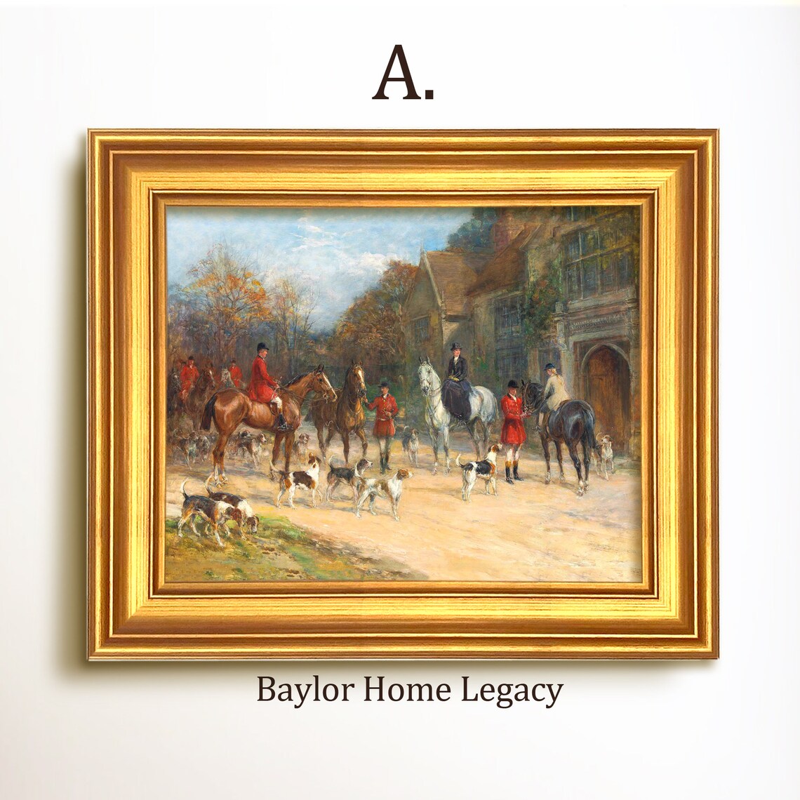 Fox Hunting Scene, English Equestrian Oil Painting Print - Image 5