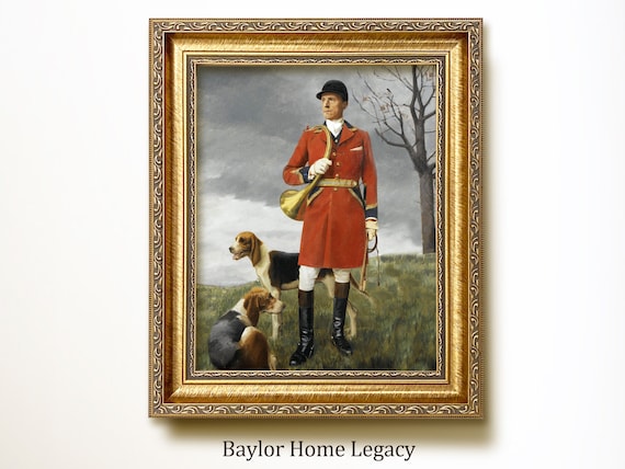 Vintage Fox Hunting Scene Art Print, English Landscape