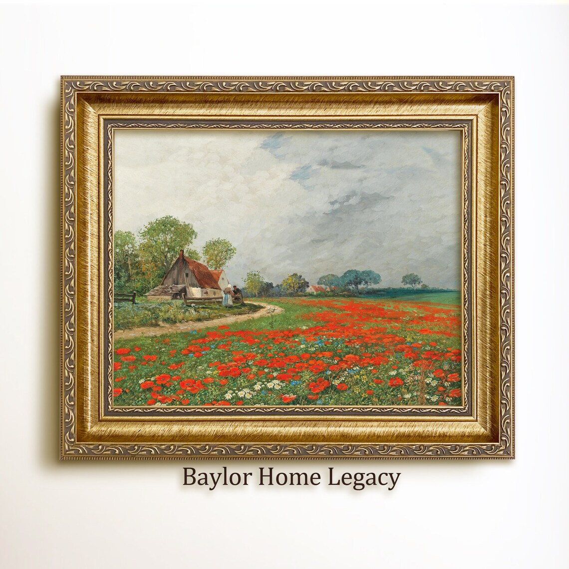 Poppies and Daisies English Countryside Art Print
