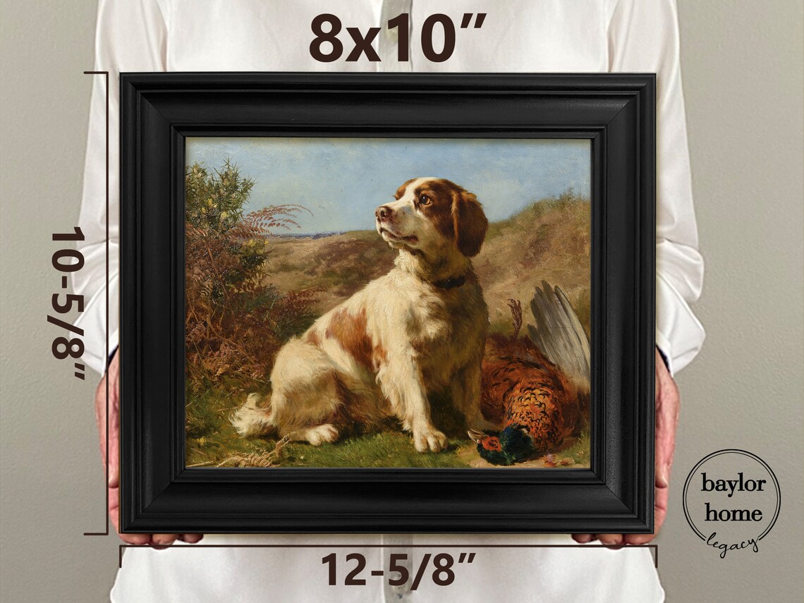 Springer Spaniel Dog With Pheasant Vintage Hunting Painting Art Print - Image 4