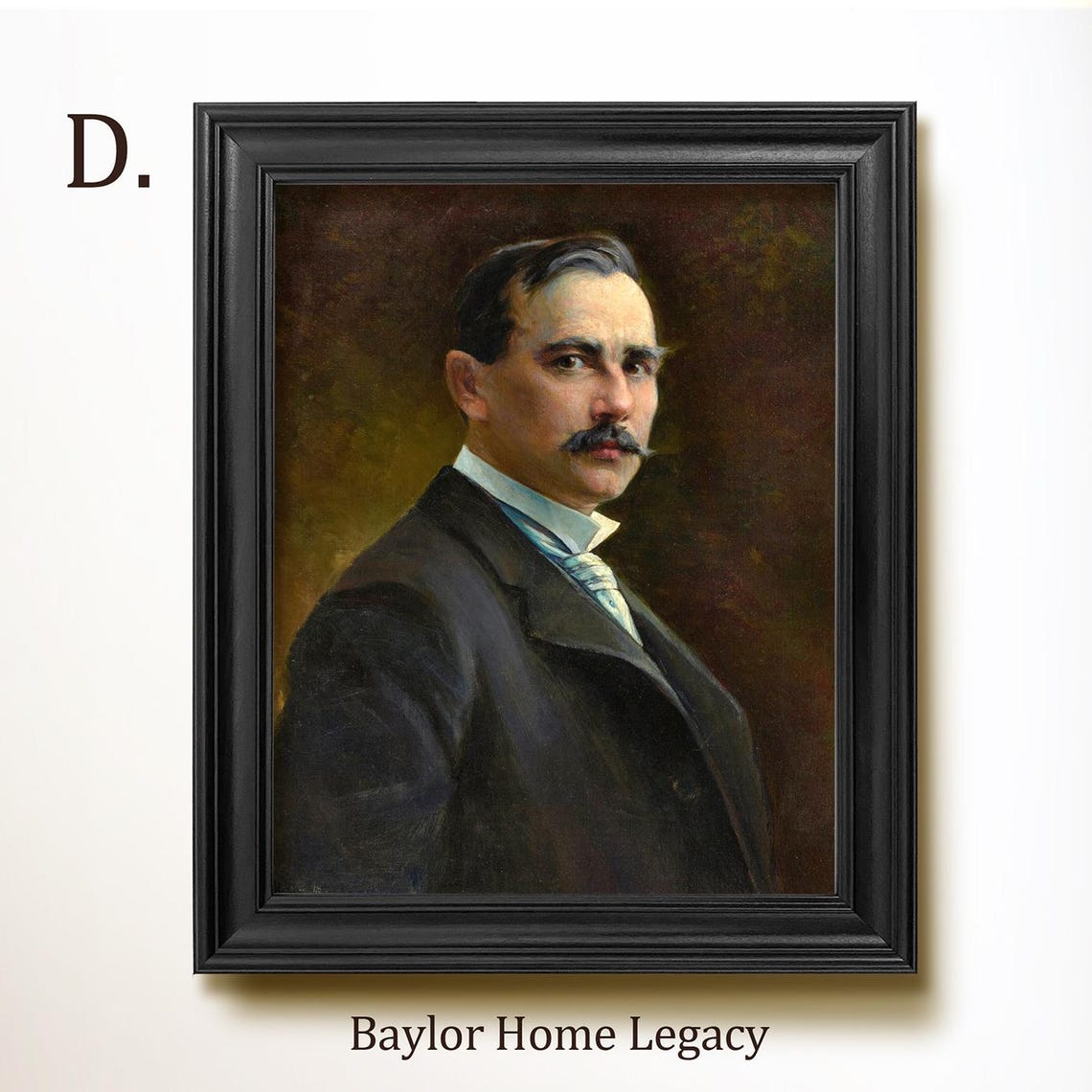 Framed Portrait Of A Gentleman In A Black Suit Oil Painting Print On Of An Antique Original Painting - Image 3