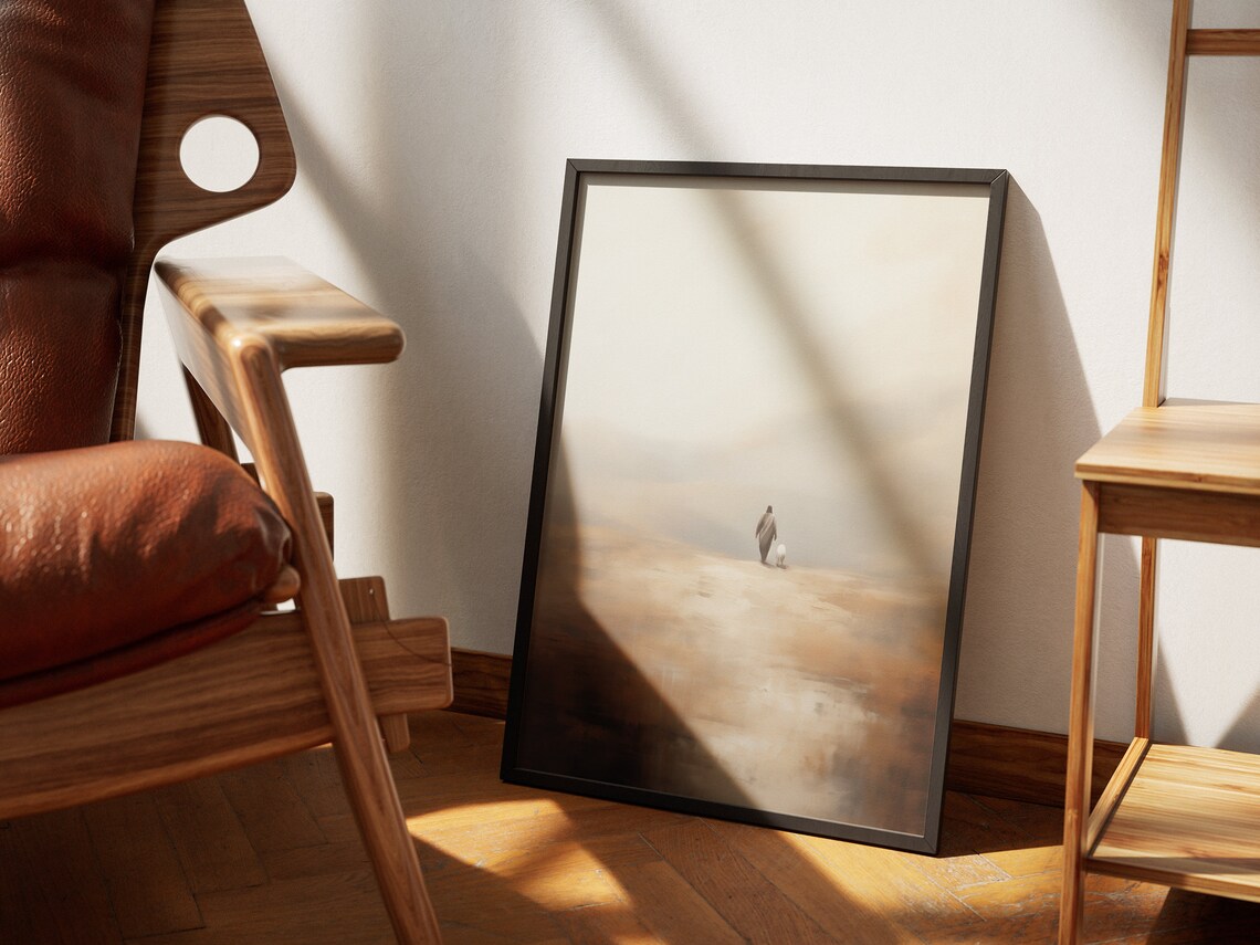 Jesus And The Lamb Religious Wall Art Print - Image 4
