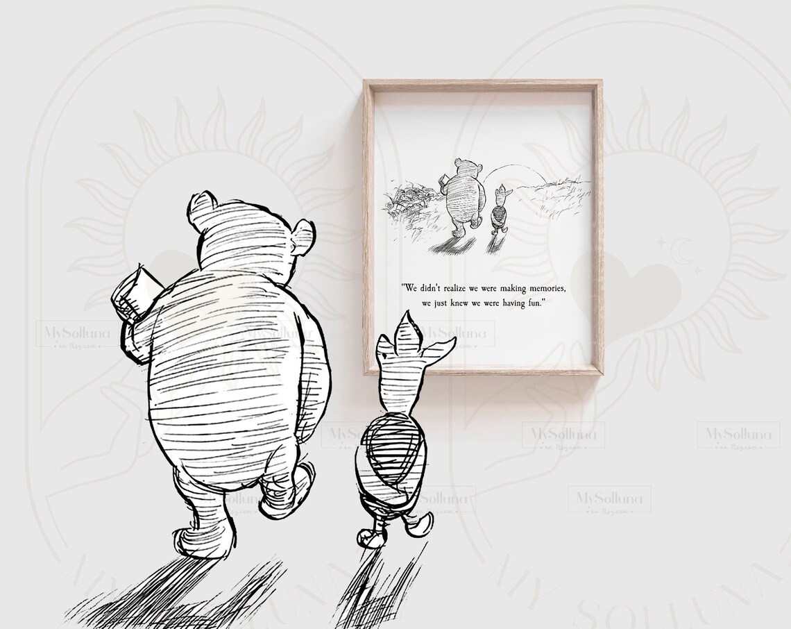 Winnie The Pooh Quote Birth Christening Nursery Art Print - Image 3
