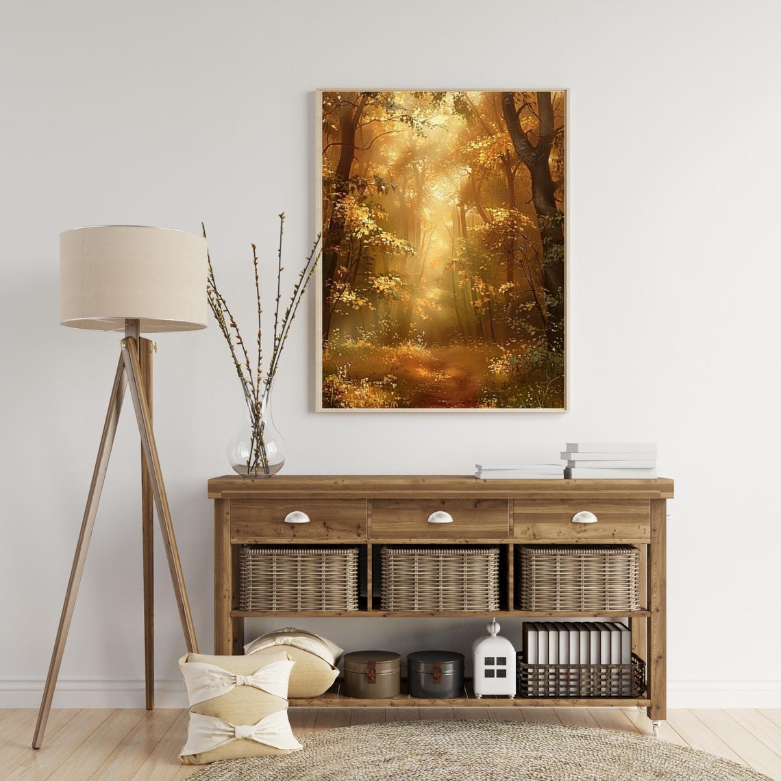 Enchanted Autumn Landscape Print Fall Path Forest Poster Rustic Fall Decor Moody Landscape Wall Art Farmhouse Decor 658 - Image 6