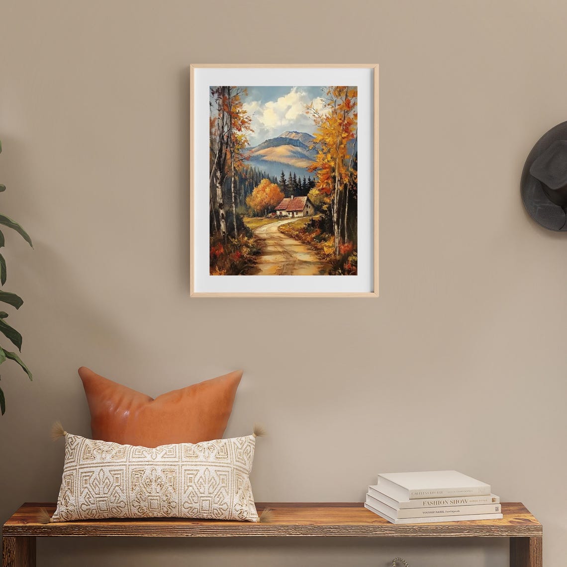 Autumn Cabin Path Through Golden Birch Trees Fall Art Poster - Image 5