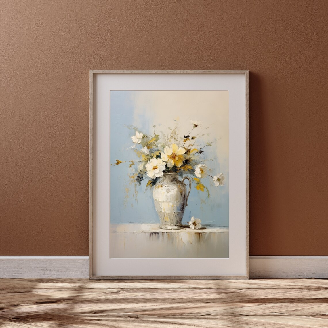 White Flowers In Antique Vase Painting Still Life Art Home Decor Oil Painting Vintage Botanical Art Neutral Minimal Wall Art 500 - Image 4