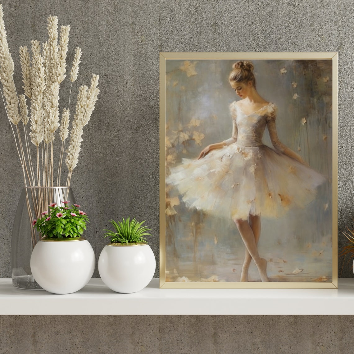 Vintage Nursery Decor Ballerina Painting Girls Room Wall Decor Ballet Dancer Art Girly Wall Art Moody French Art 583 - Image 3