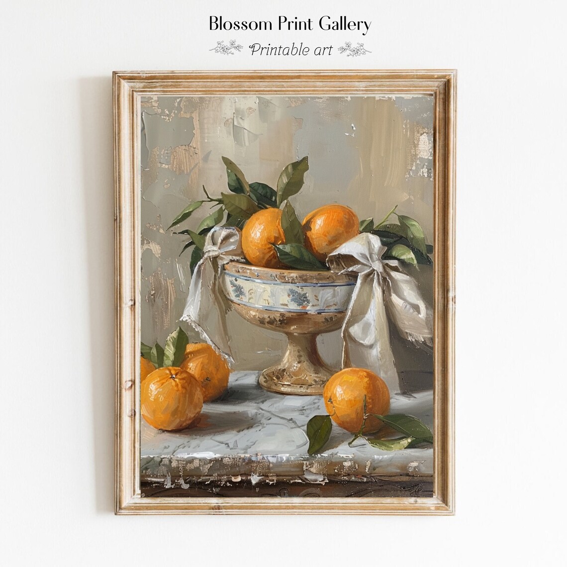 Moody Orange Vintage Fruit Still Life Art Print