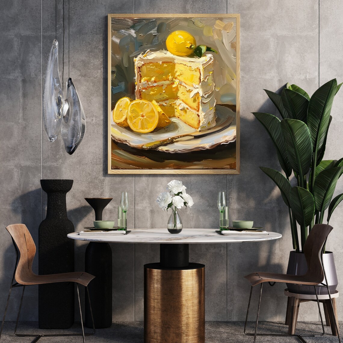 Lemon Cake Vintage Kitchen Art Print, Rustic Home Decor - Image 3
