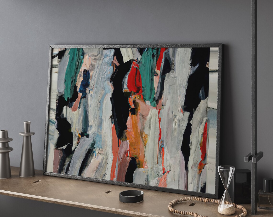 Abstract Landscape Art Print, Mid-Century Modern