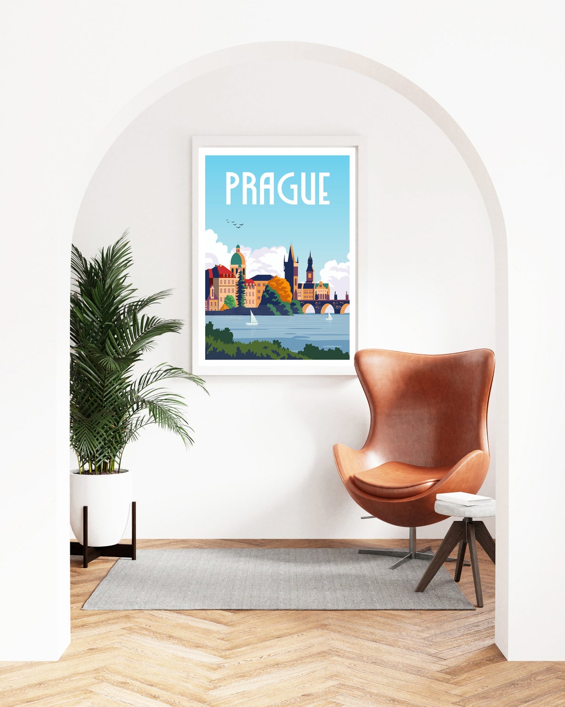 Prague Poster Prague Wall Art Prague Wall Art Travel Poster European Poster Czech Republic Prague Gift City Travel Poster - Image 3