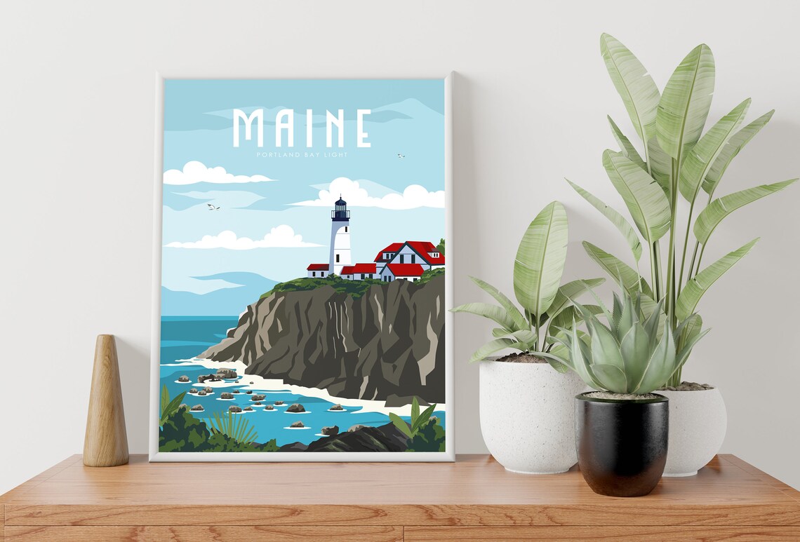 Maine Travel Poster, Coastal Wall Art Print - Image 3