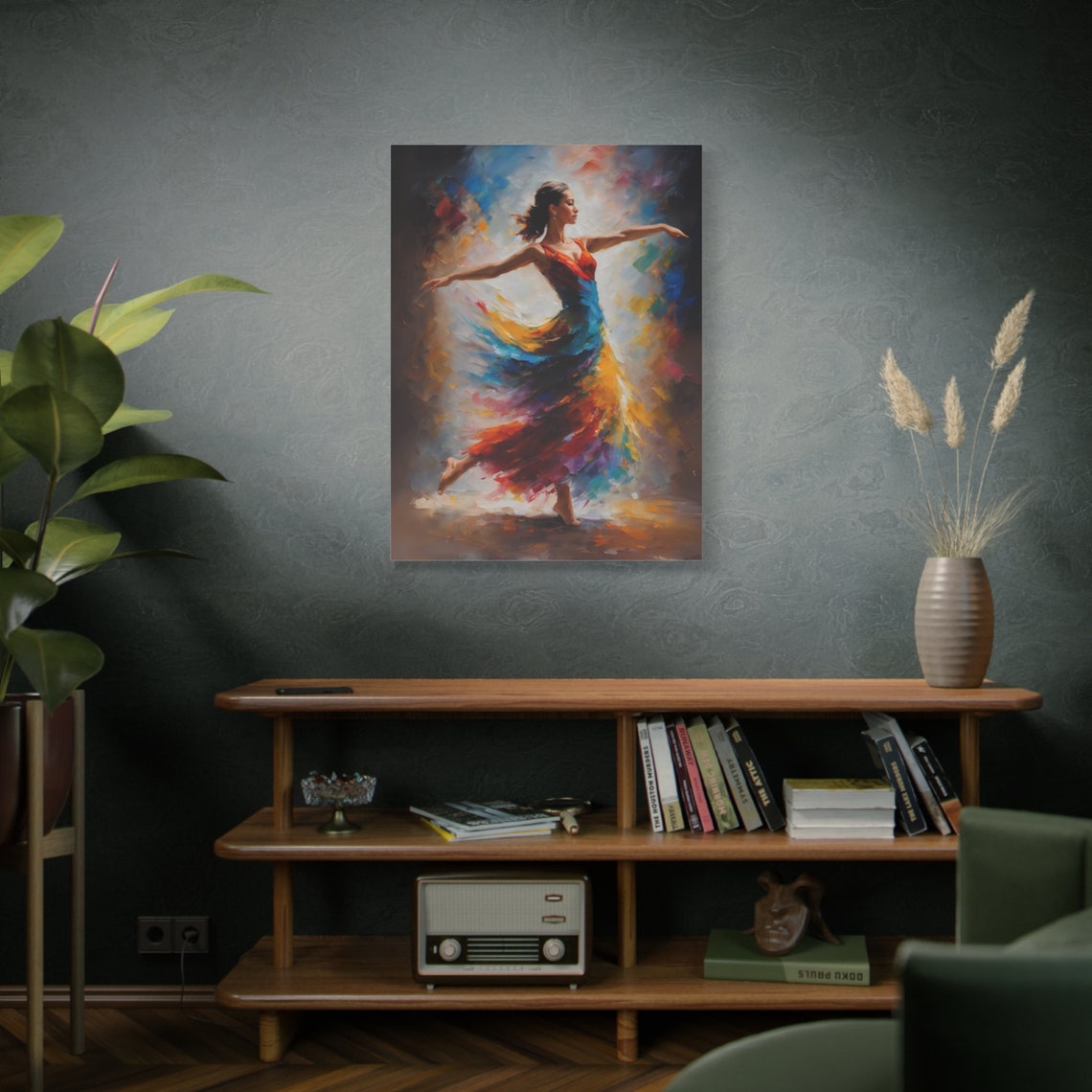 Woman Dancer Art Elegant Woman Dancing Painting Dance Wall Art Dance Print Colorful Dance Movement Art Dance Lover Gift - Image 2
