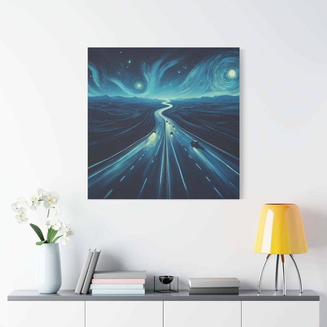 Starry Night Road Art Van Gogh Inspired Art Road Wall Art Starry Sky And Road Wall Art Home Decor Stretched 125 - Image 3