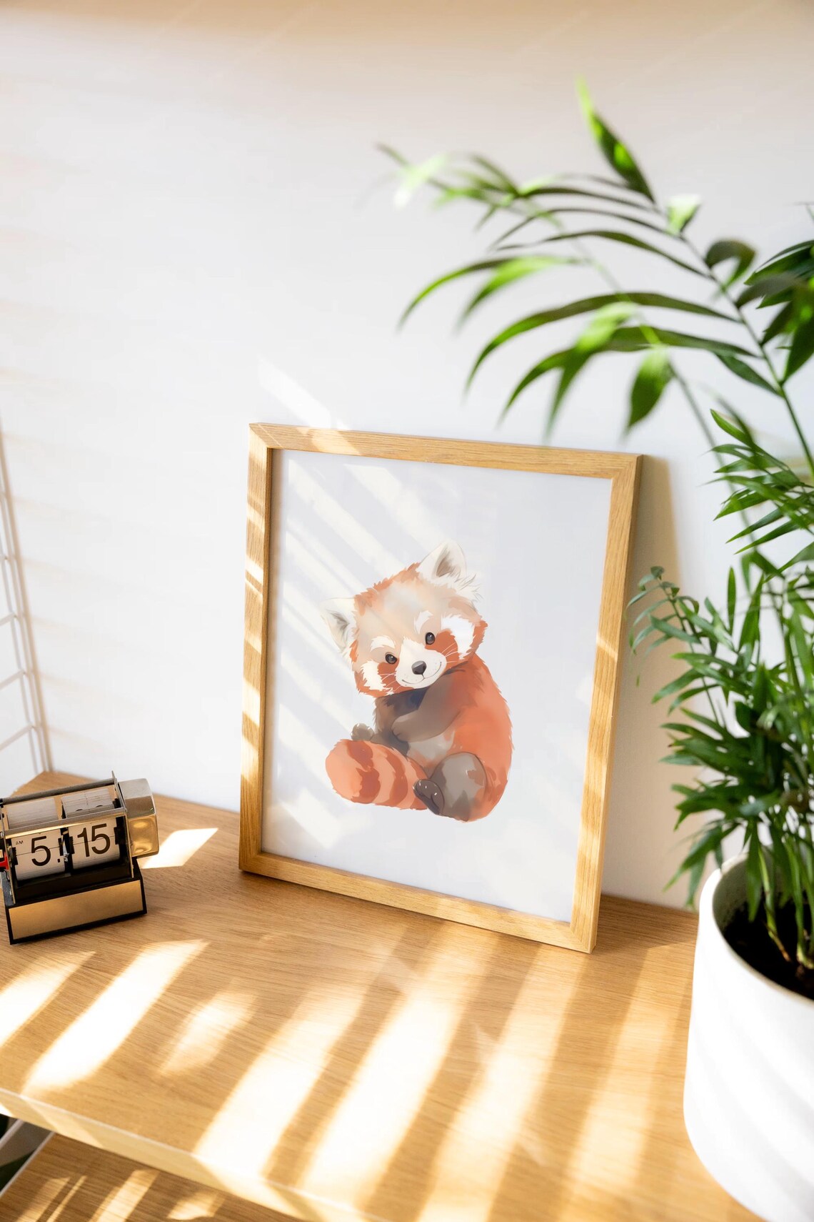 Cute Red Panda Watercolor Nursery Wall Art Print
