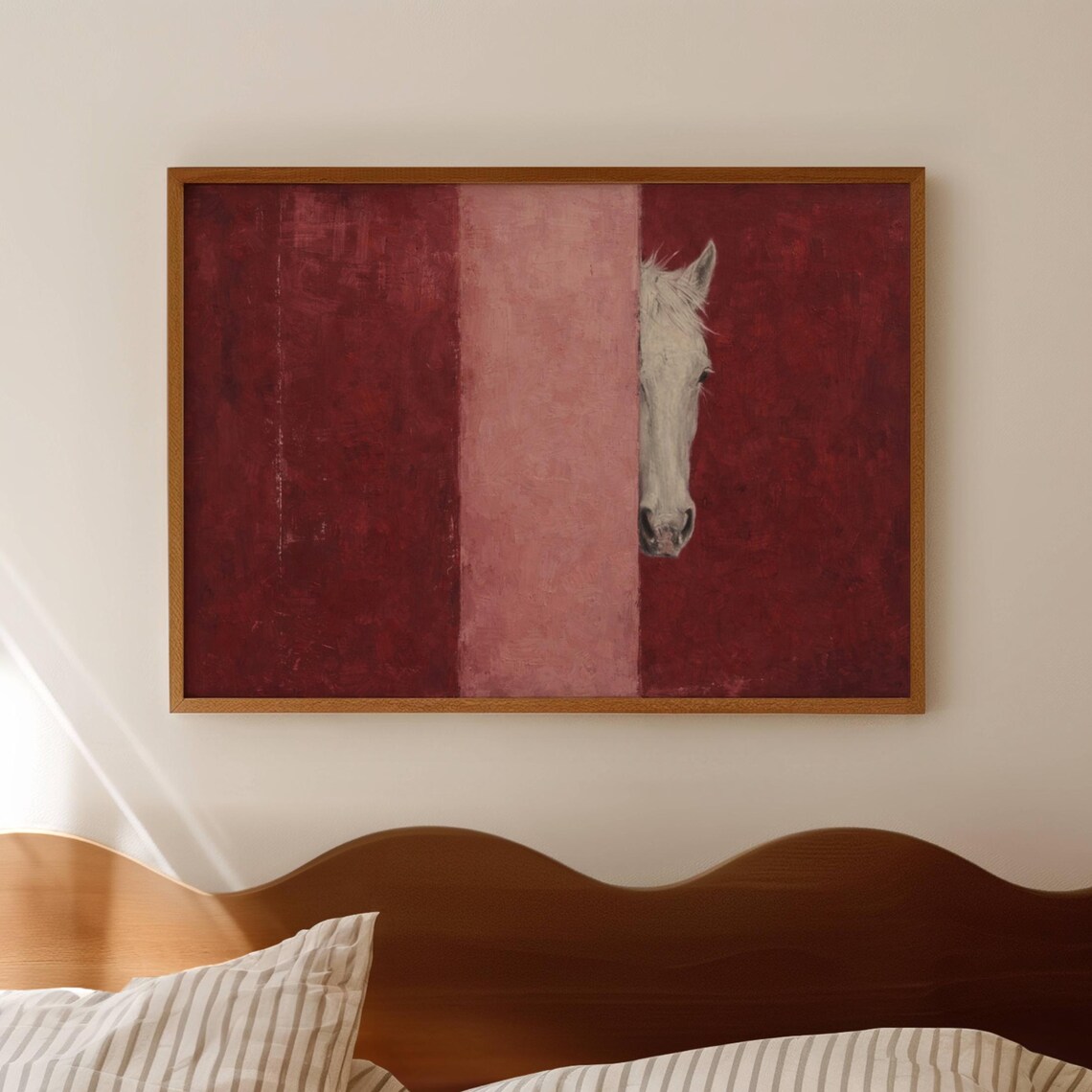 Minimalist Abstract Horse, Mid-Century Art Print